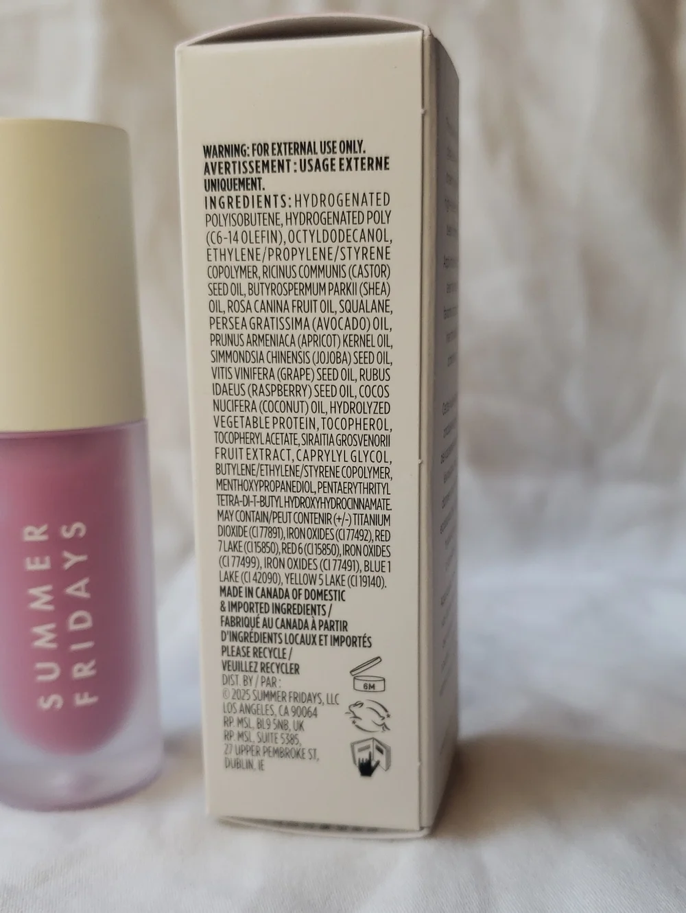 Summer Fridays Dream Lip Oil in Rose Bud sheer cool pink